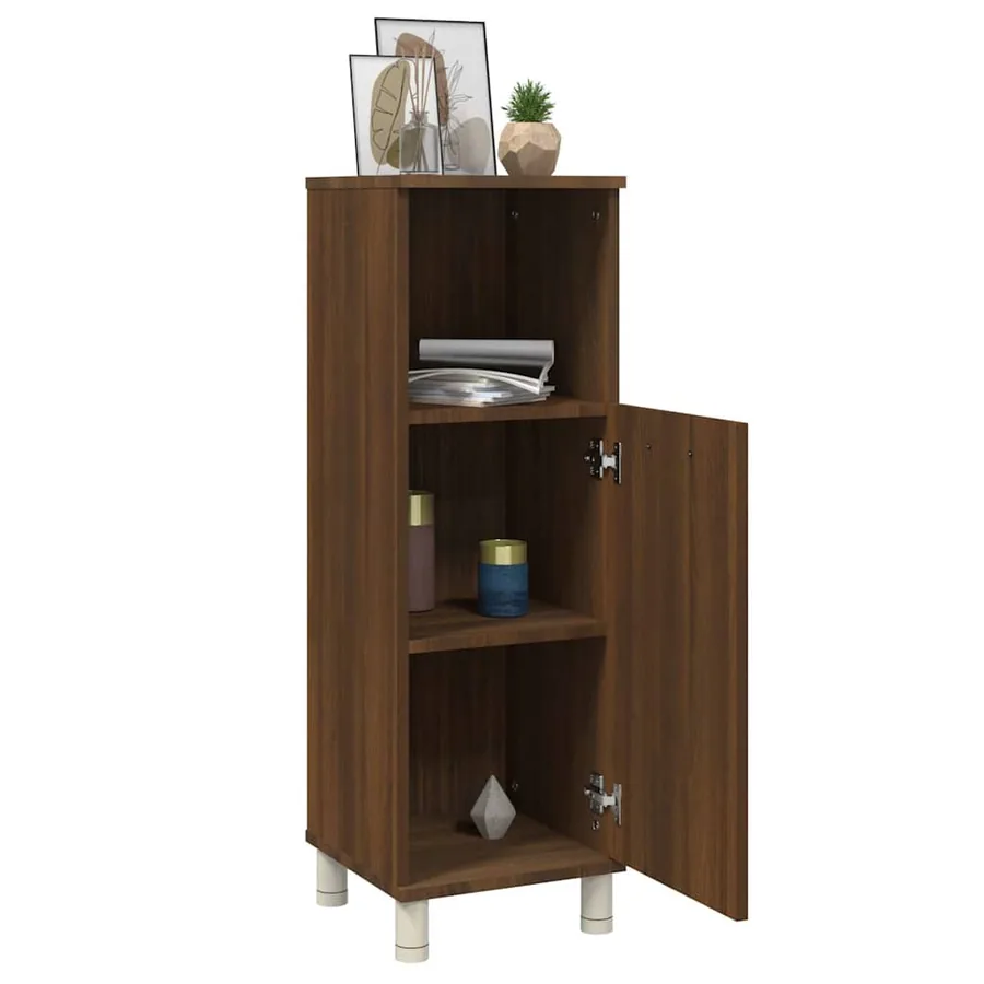 Armoire de bain Chêne marron 30x30x95 cm Bois d'ingénierie - 5