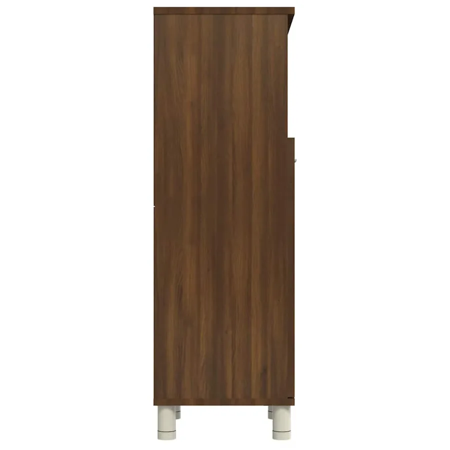 Armoire de bain Chêne marron 30x30x95 cm Bois d'ingénierie - 8