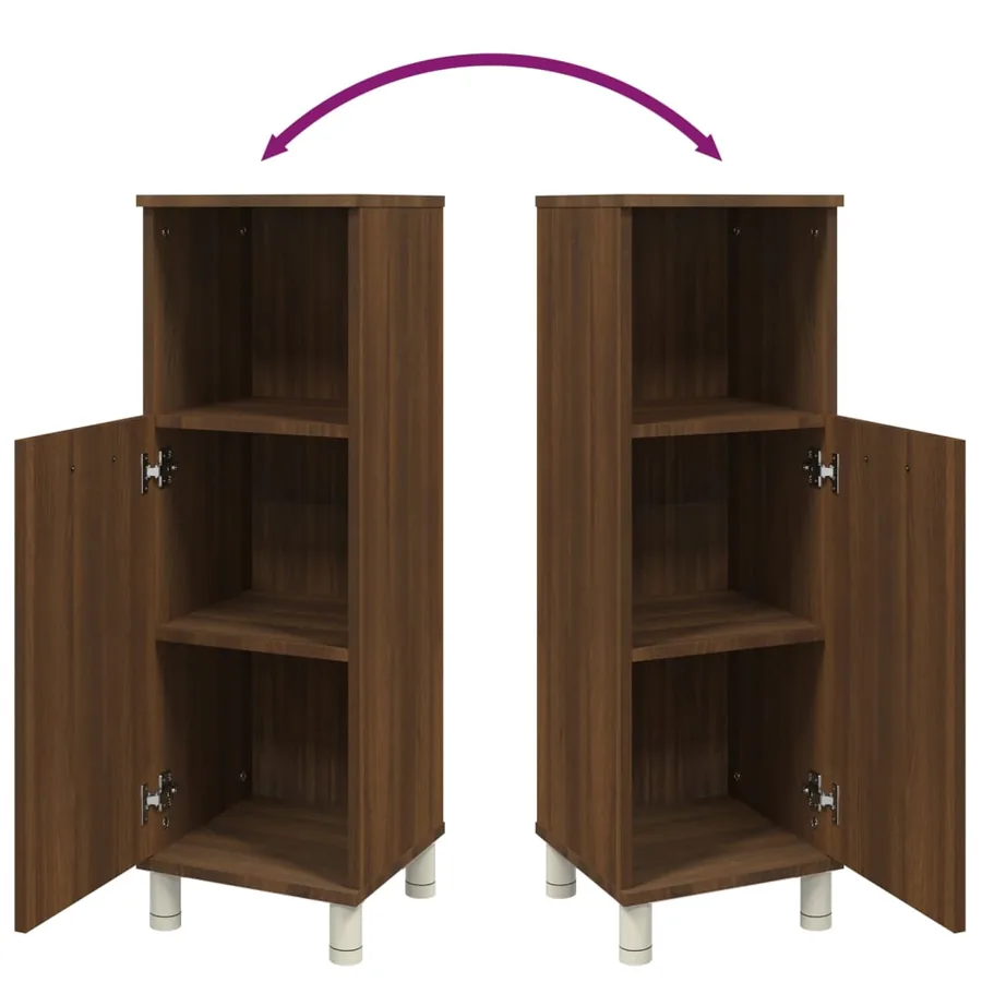 Armoire de bain Chêne marron 30x30x95 cm Bois d'ingénierie - 9
