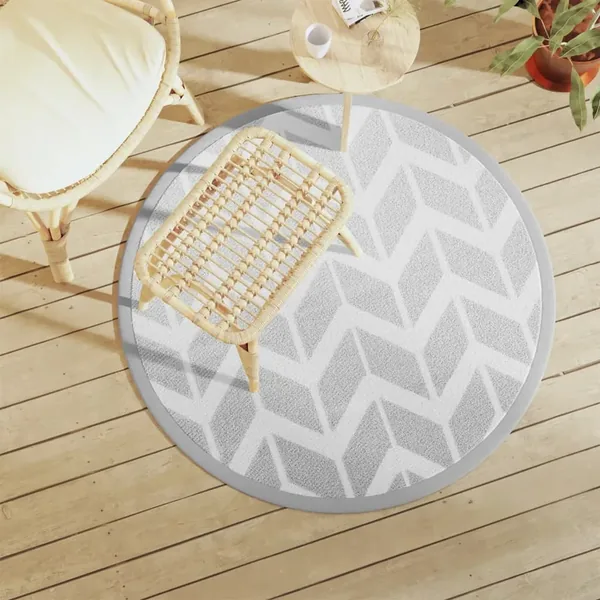 Tapis d'extérieur ARAKIL gris Ø120 cm PP