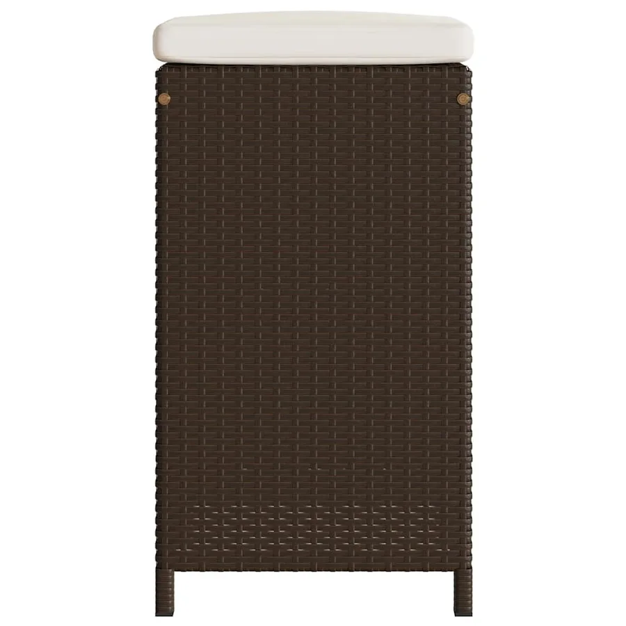 Tabourets de bar jardin coussins lot de 2 marron résine tressée - 5