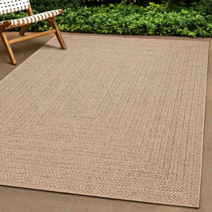 Tapis ZIZUR 80x200 cm aspect de jute intérieur et extérieur