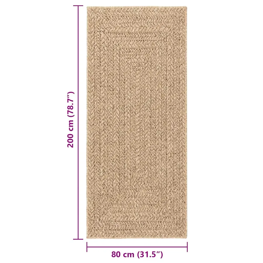 Tapis ZIZUR 80x200 cm aspect de jute intérieur et extérieur - 8