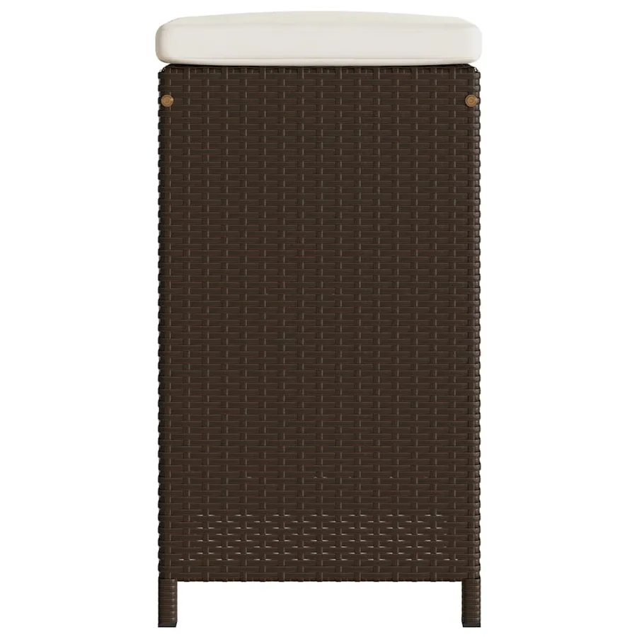 Tabourets de bar jardin coussins lot de 6 marron résine tressée - 5