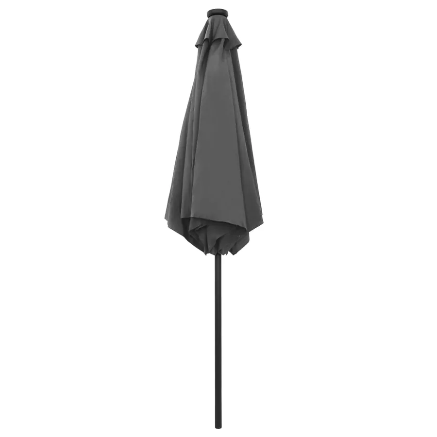 Parasol de jardin et lumières LED mât en aluminium anthracite - 4