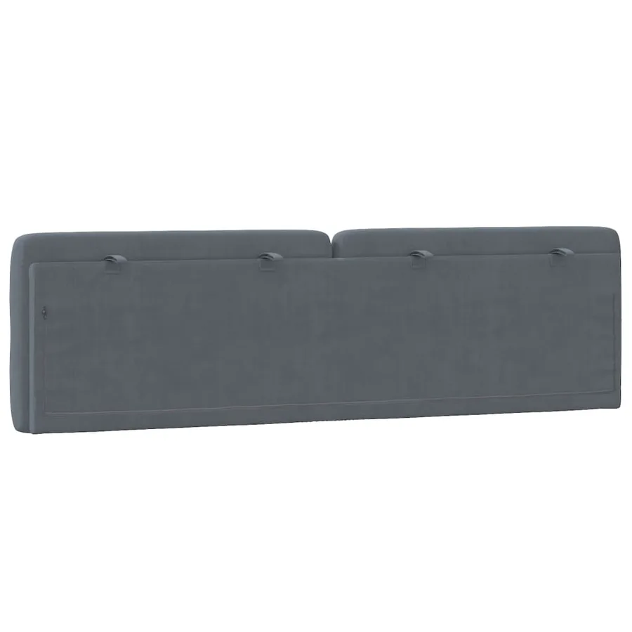 Coussin de tête de lit gris foncé 180 cm velours - 7