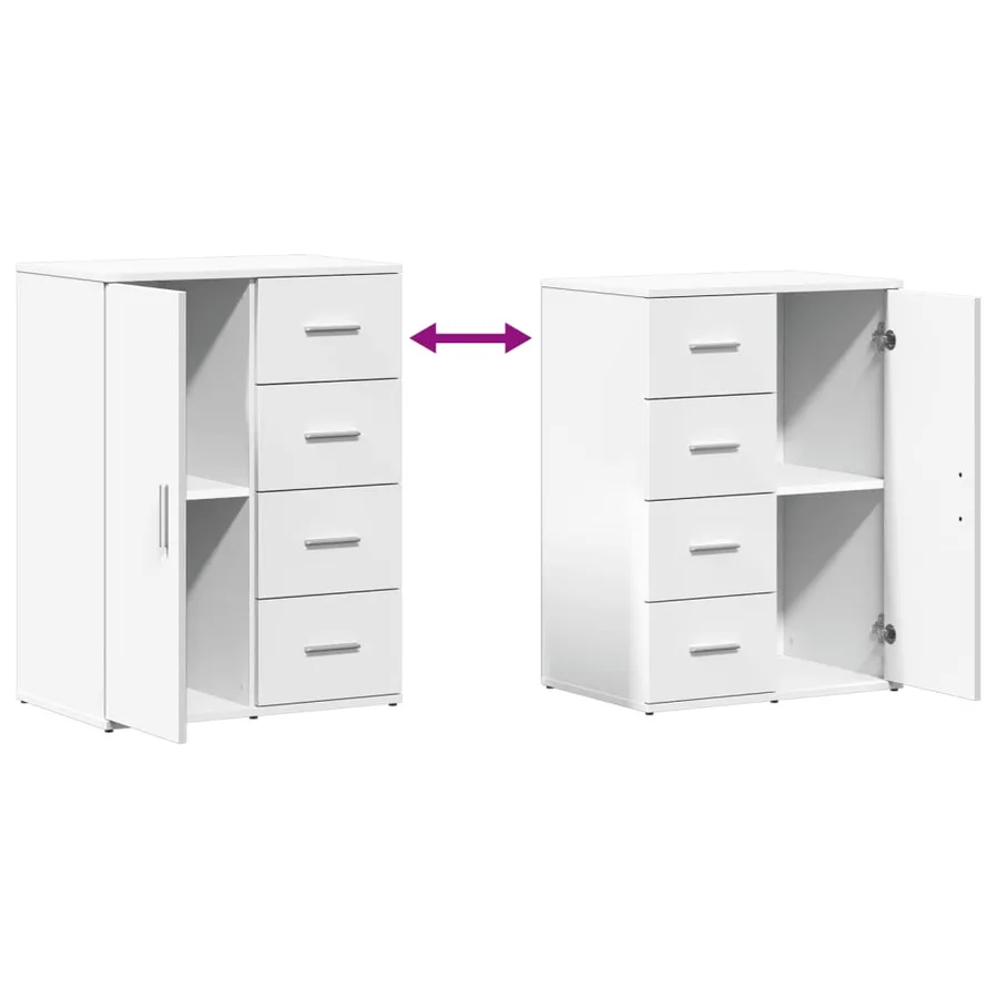 Buffets 2 pcs blanc 59x39x80 cm bois d'ingénierie - 9