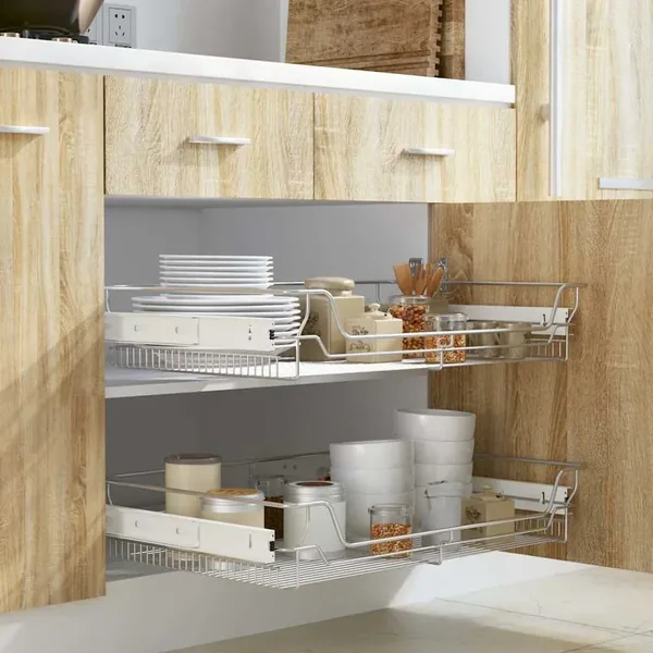 Panier en treillis métallique 2 pcs 800 mm Argenté