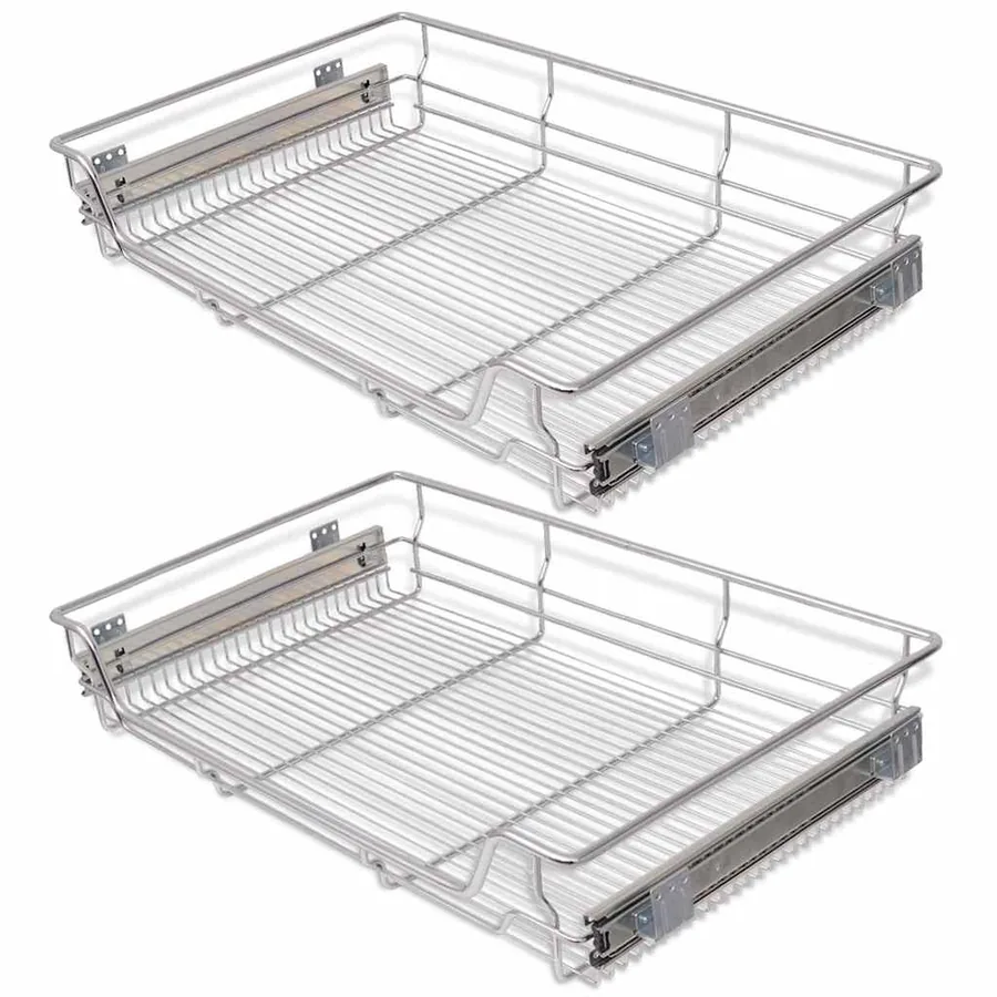 Panier en treillis métallique 2 pcs 800 mm Argenté - 2