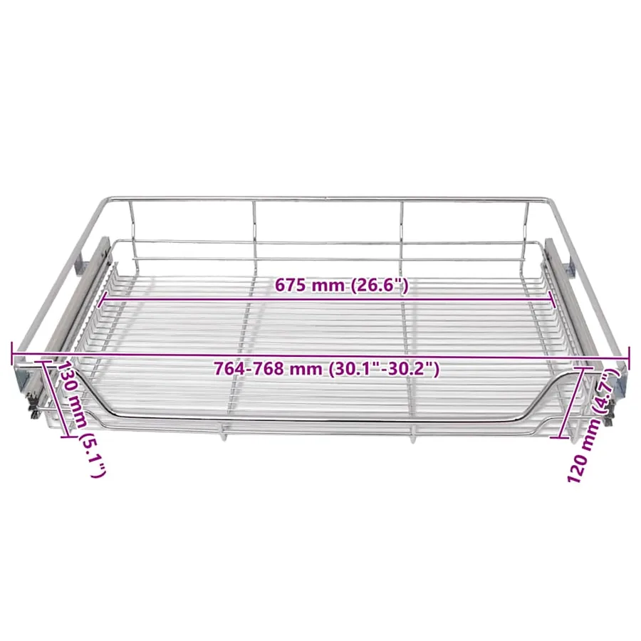 Panier en treillis métallique 2 pcs 800 mm Argenté - 8