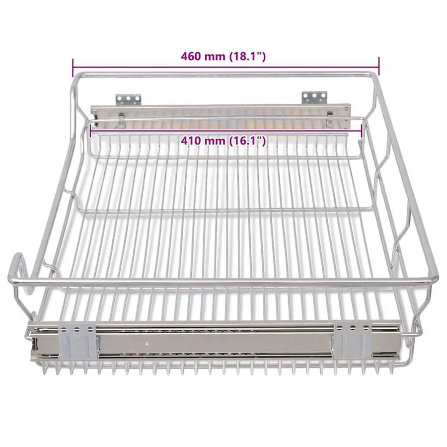 Panier en treillis métallique 2 pcs 800 mm Argenté - 9