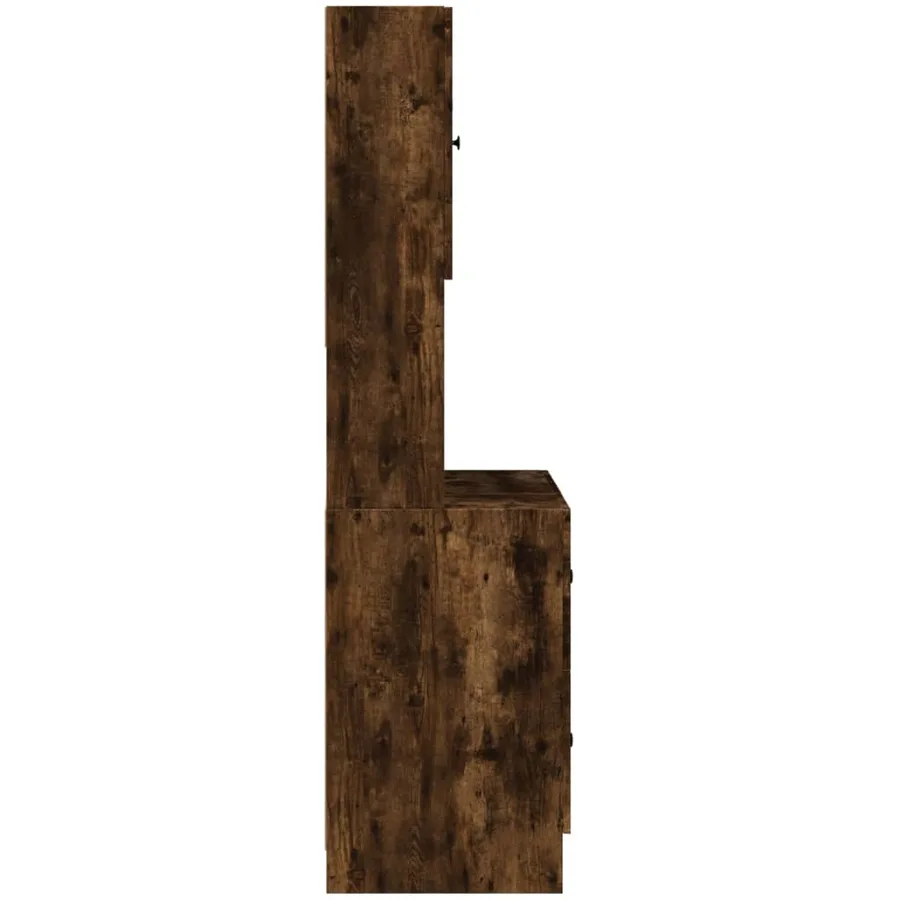 Armoire de cuisine chêne fumé 95x50x180 cm bois d'ingénierie - 5