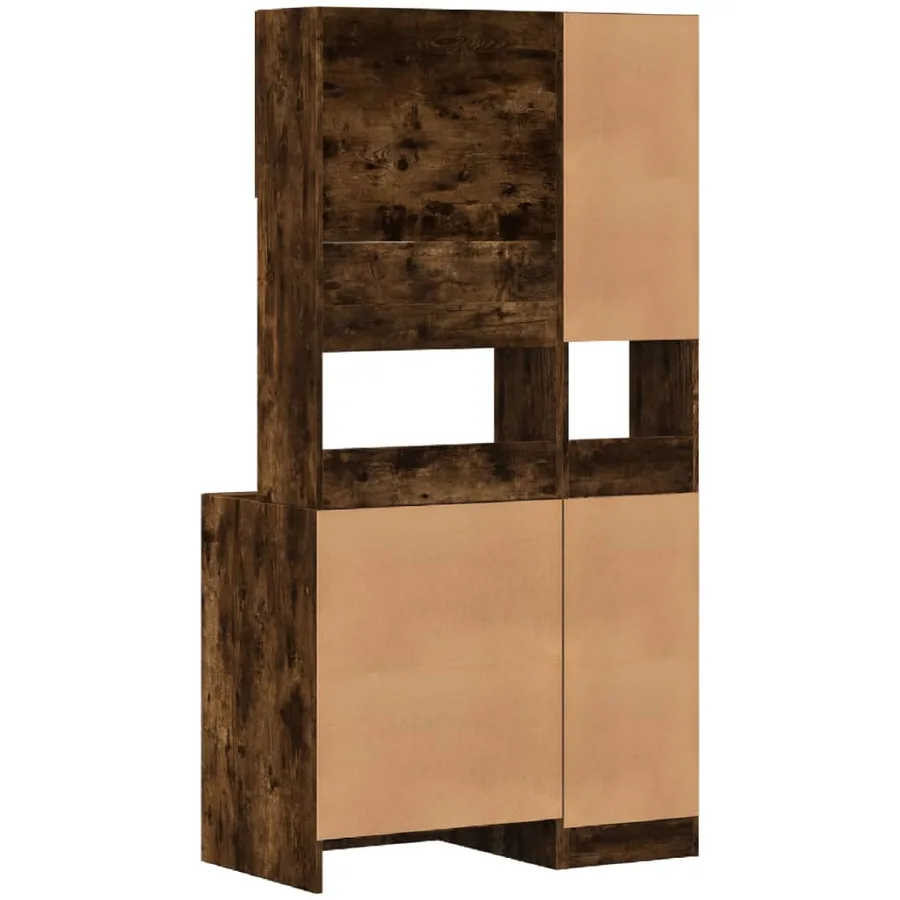 Armoire de cuisine chêne fumé 95x50x180 cm bois d'ingénierie - 6