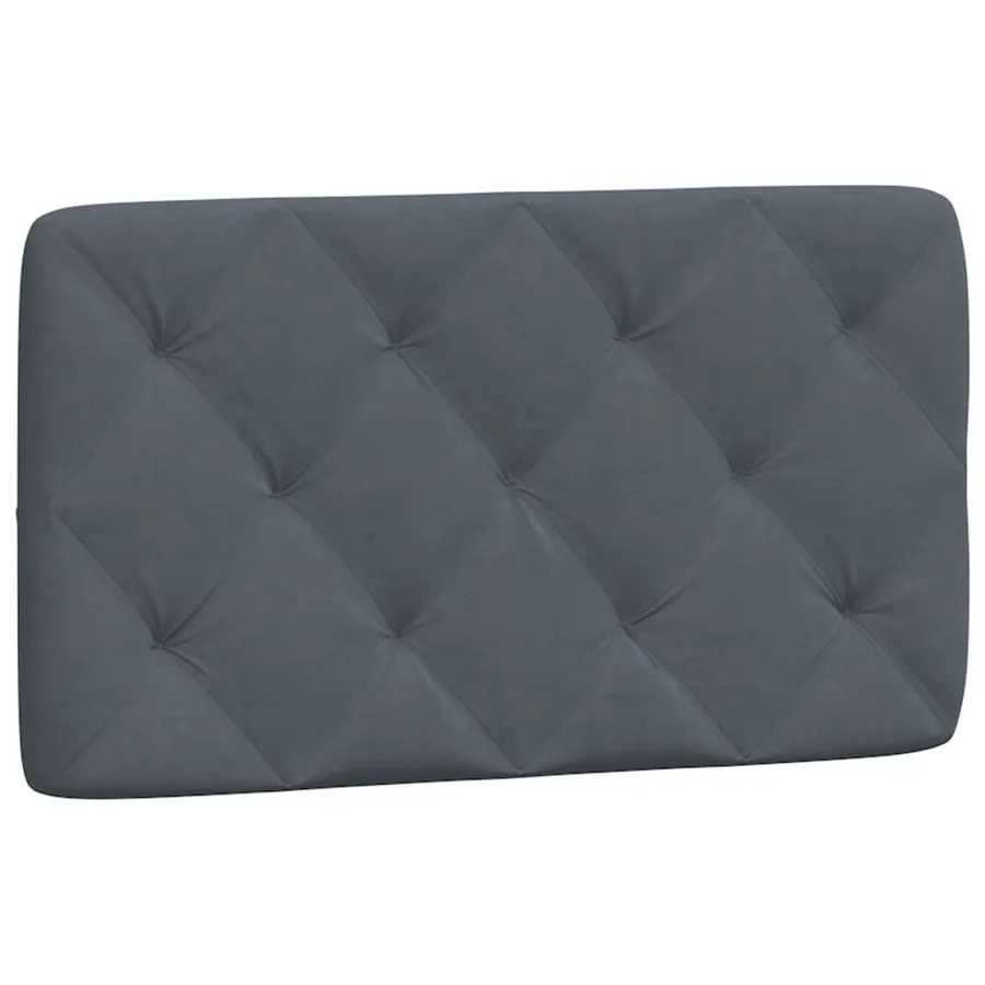 Coussin de tête de lit gris foncé 90 cm velours - 2