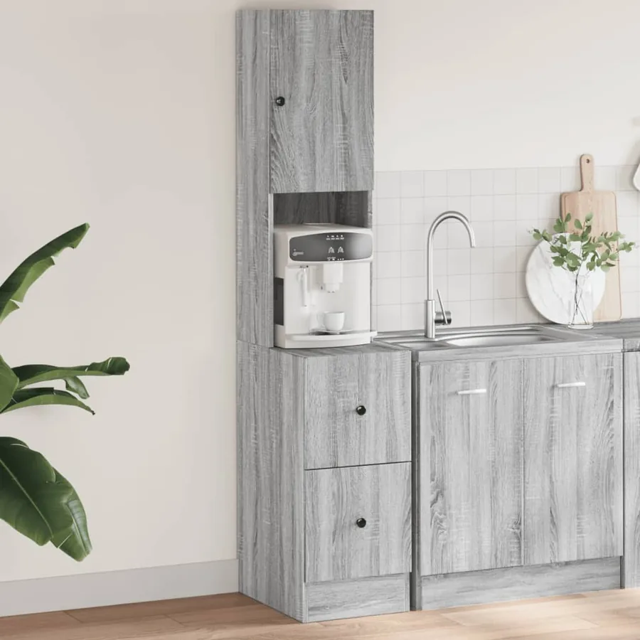 Armoire de cuisine sonoma gris 35x50x180 cm bois d’ingénierie
