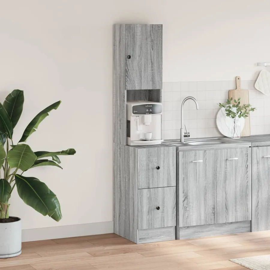 Armoire de cuisine sonoma gris 35x50x180 cm bois d’ingénierie - 3