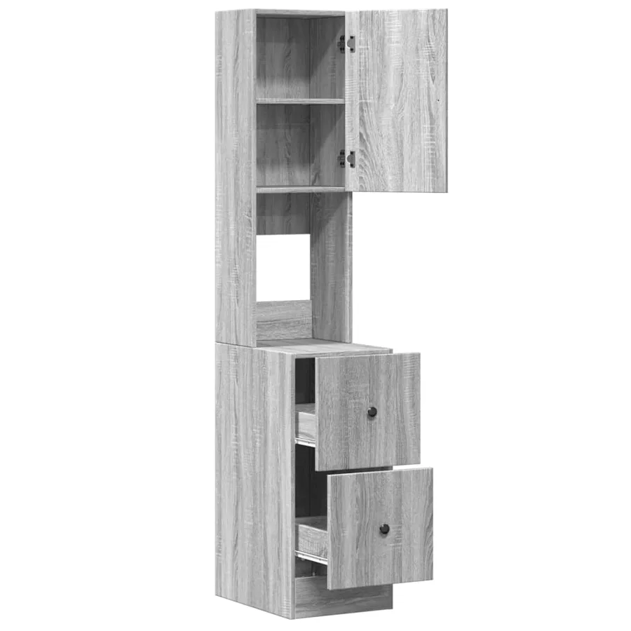 Armoire de cuisine sonoma gris 35x50x180 cm bois d’ingénierie - 7