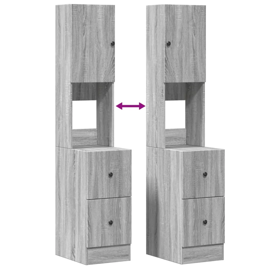 Armoire de cuisine sonoma gris 35x50x180 cm bois d’ingénierie - 8