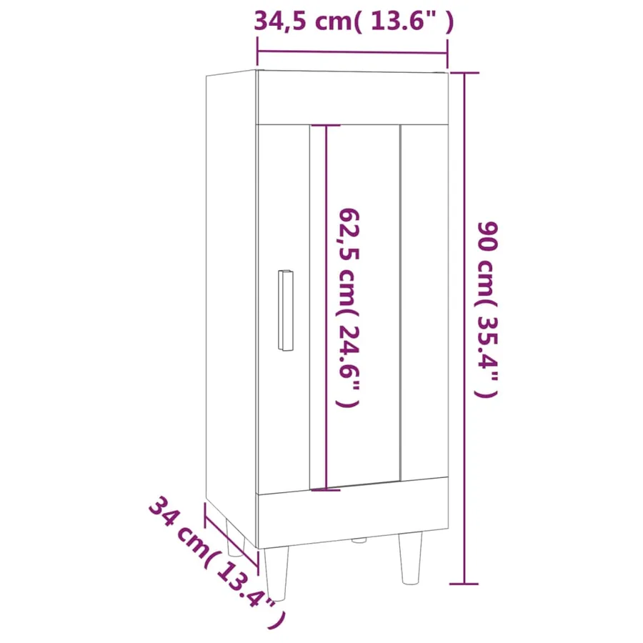 Buffet Chêne sonoma 34,5x34x90 cm Bois d'ingénierie - 10