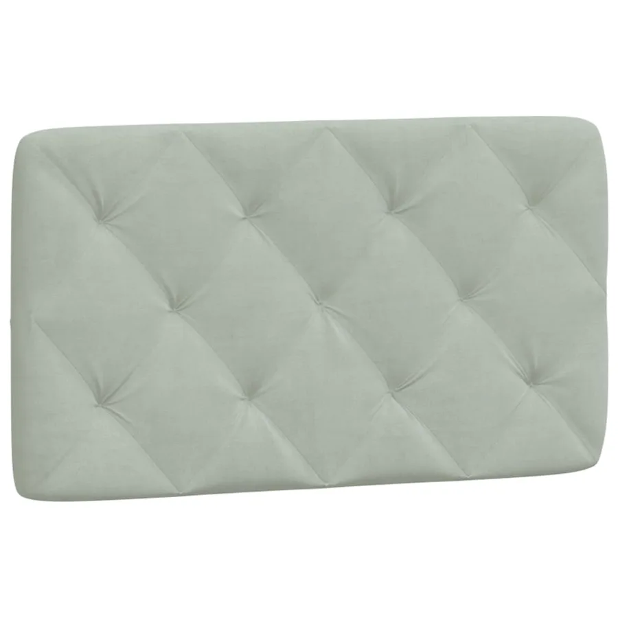 Coussin de tête de lit gris clair 80 cm velours - 2