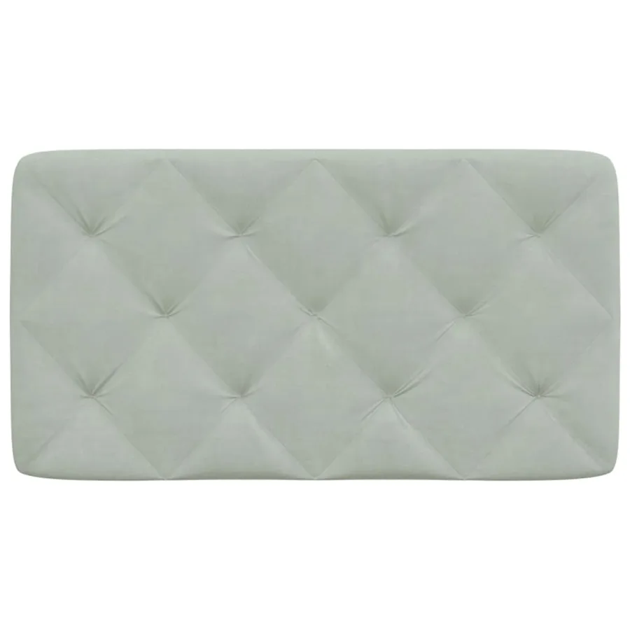 Coussin de tête de lit gris clair 80 cm velours - 5