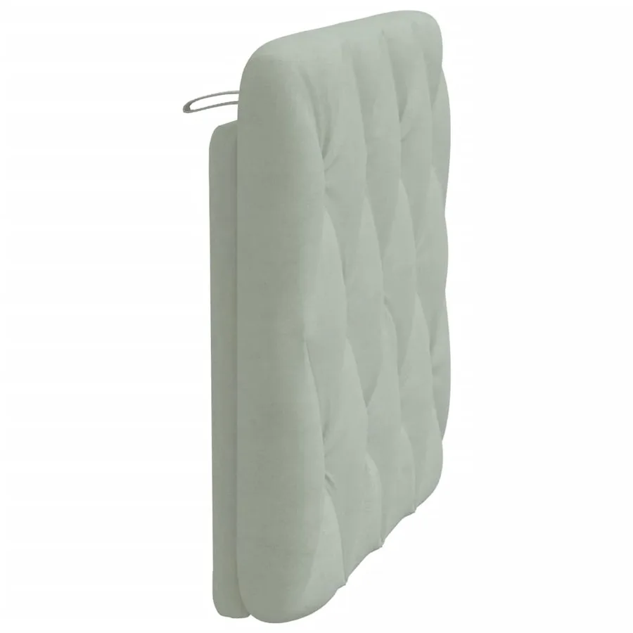 Coussin de tête de lit gris clair 80 cm velours - 6