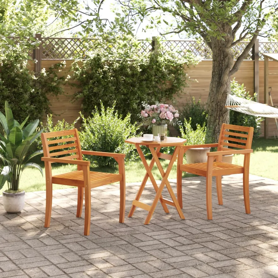 Table pliable de jardin Ø60x75 cm bois d'acacia massif - 3