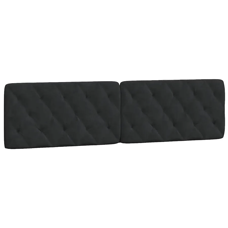 Coussin de tête de lit noir 200 cm velours - 2