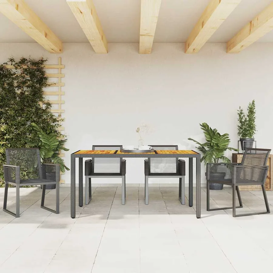 Chaises de jardin lot de 4 noir résine tressée - 3