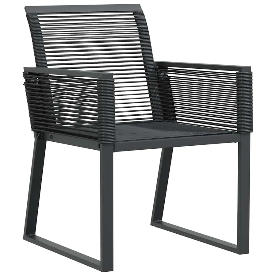 Chaises de jardin lot de 4 noir résine tressée - 4