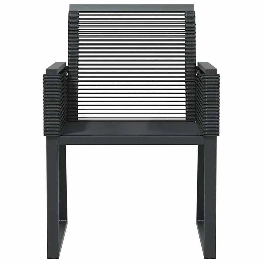 Chaises de jardin lot de 4 noir résine tressée - 5