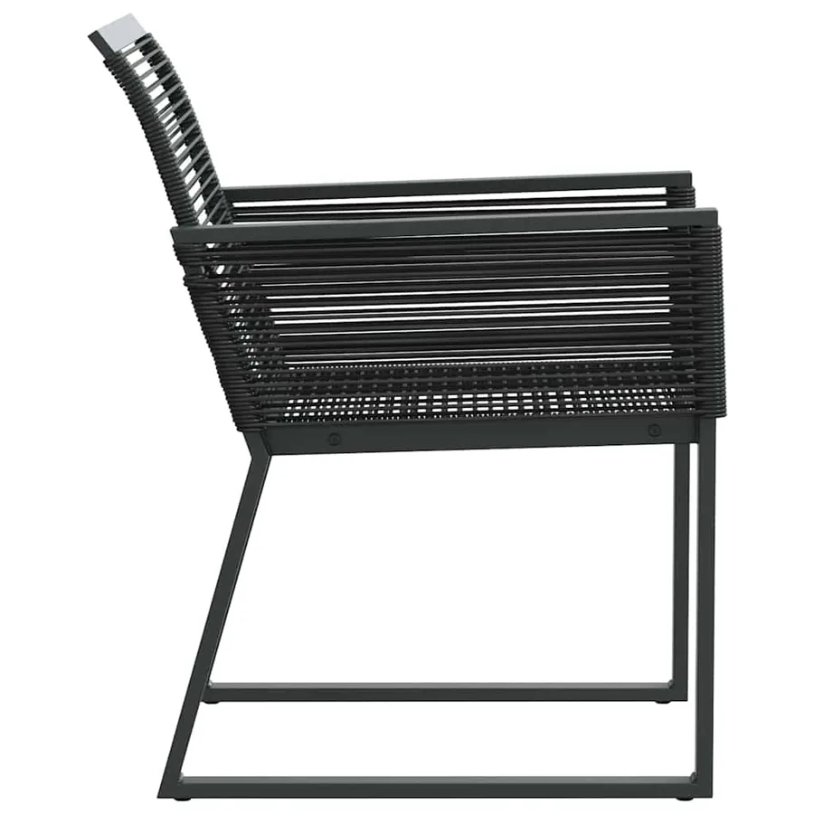 Chaises de jardin lot de 4 noir résine tressée - 6