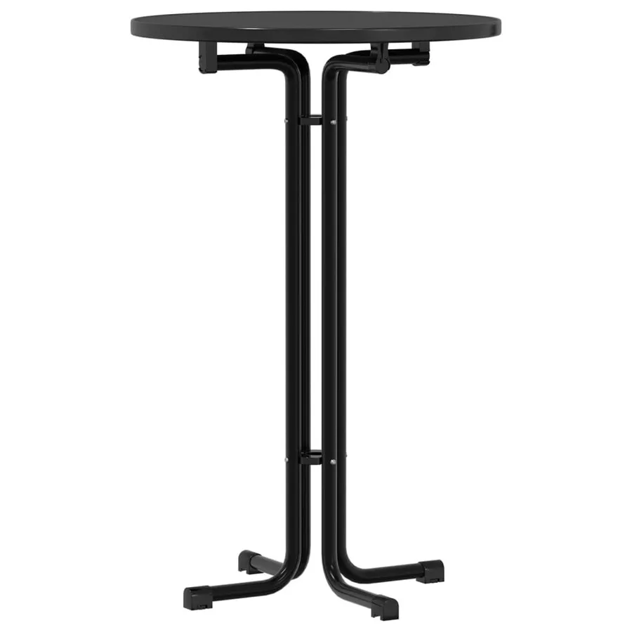 Table de bar noir Ø70x110 cm bois d'ingénierie et acier - 2