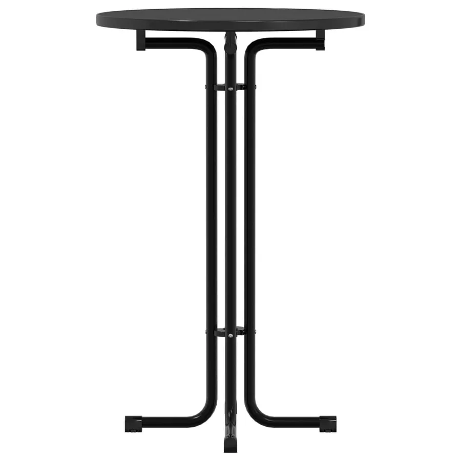 Table de bar noir Ø70x110 cm bois d'ingénierie et acier - 4