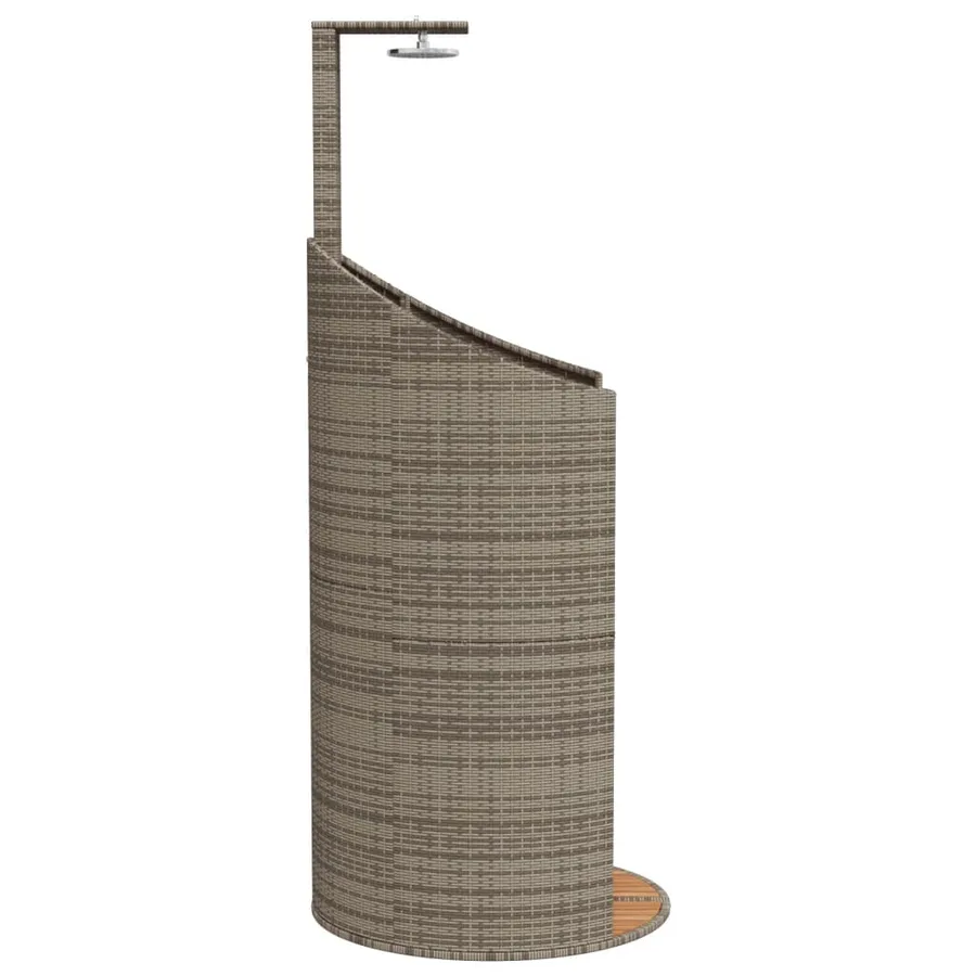 Douche d'extérieur gris 100x100x241,5 cm poly rotin bois acacia - 6