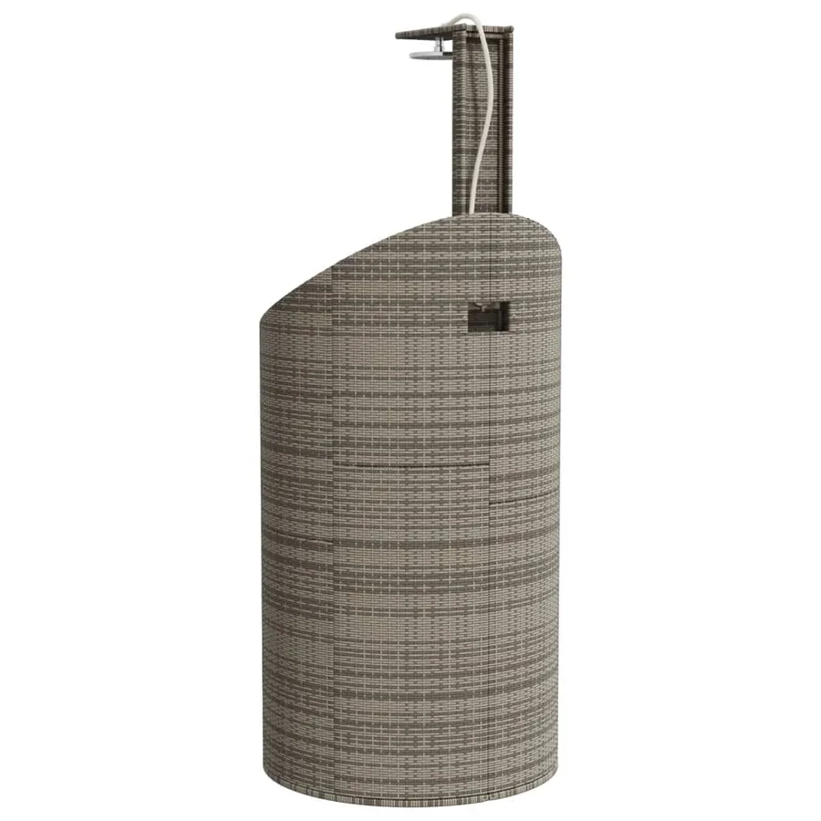 Douche d'extérieur gris 100x100x241,5 cm poly rotin bois acacia - 7