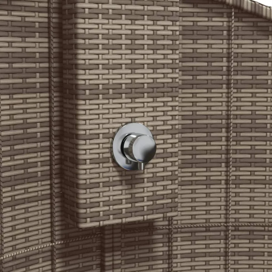 Douche d'extérieur gris 100x100x241,5 cm poly rotin bois acacia - 8