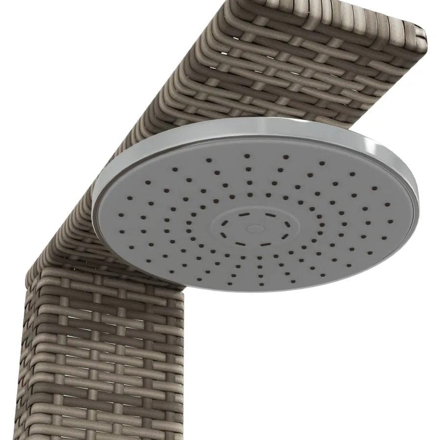 Douche d'extérieur gris 50x55x224 cm résine tressée bois acacia - 9