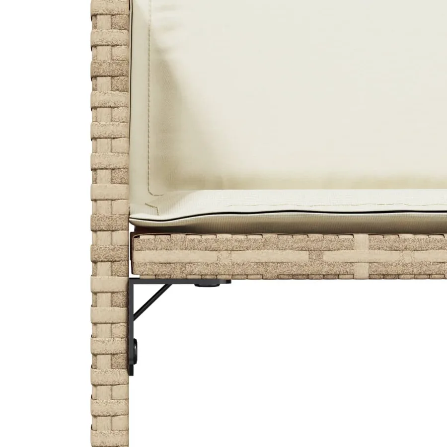 Chaises de jardin avec coussins lot de 4 beige résine tressée - 9