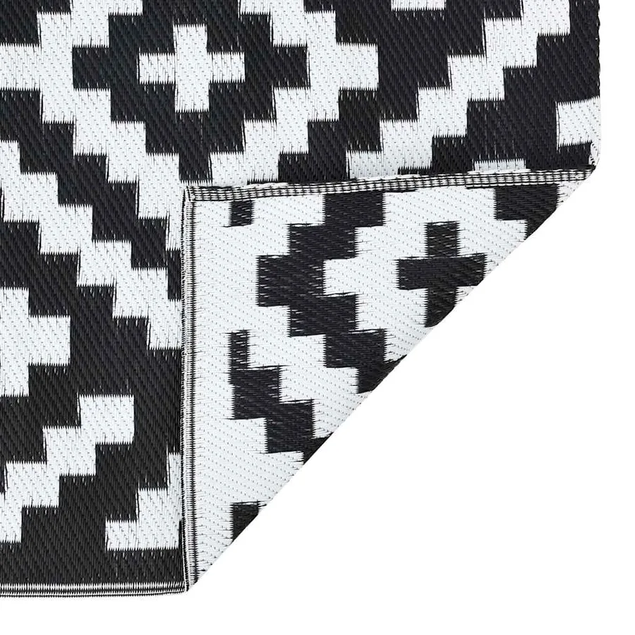 Tapis d'extérieur ARAKIL Blanc et noir 190x290 cm PP - 4