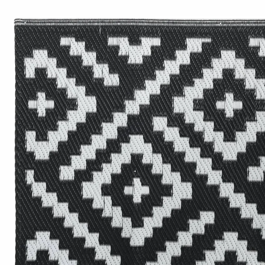 Tapis d'extérieur ARAKIL blanc et noir 140 x 200 cm PP - 4