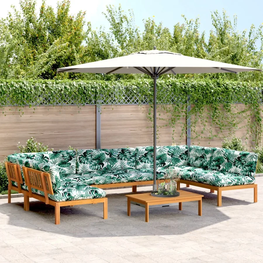 Salon palette de jardin avec coussins 6pcs bois d'acacia massif