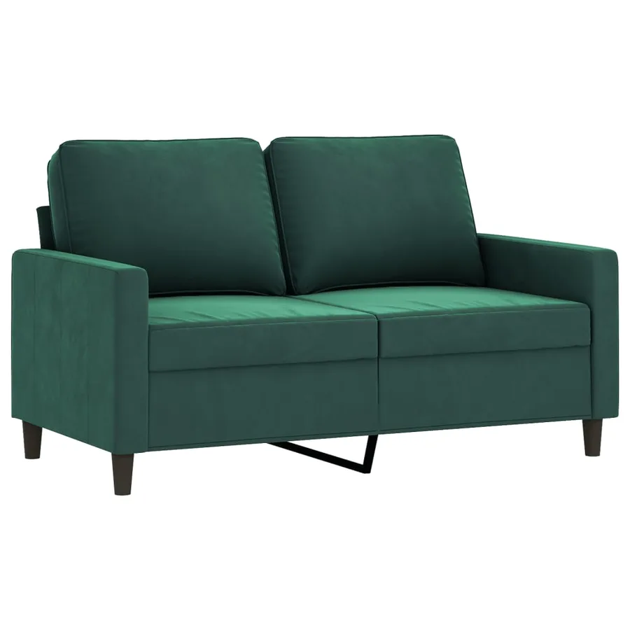 Ensemble de canapés 4 pcs avec coussins vert foncé velours - 4