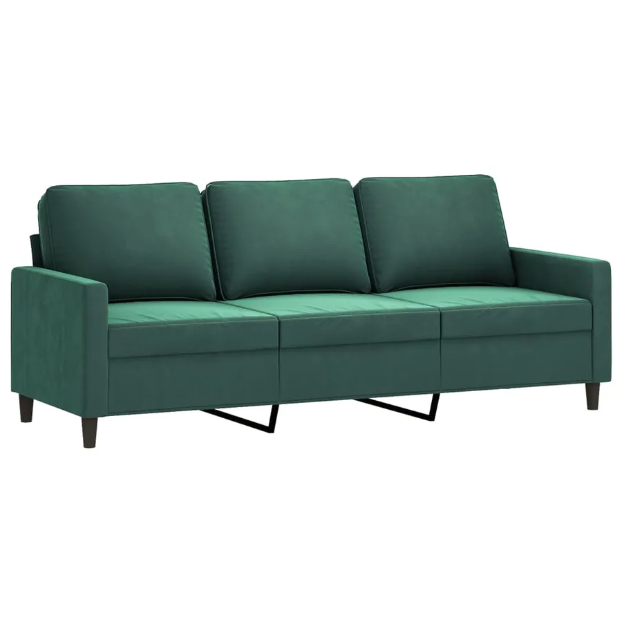 Ensemble de canapés 4 pcs avec coussins vert foncé velours - 5
