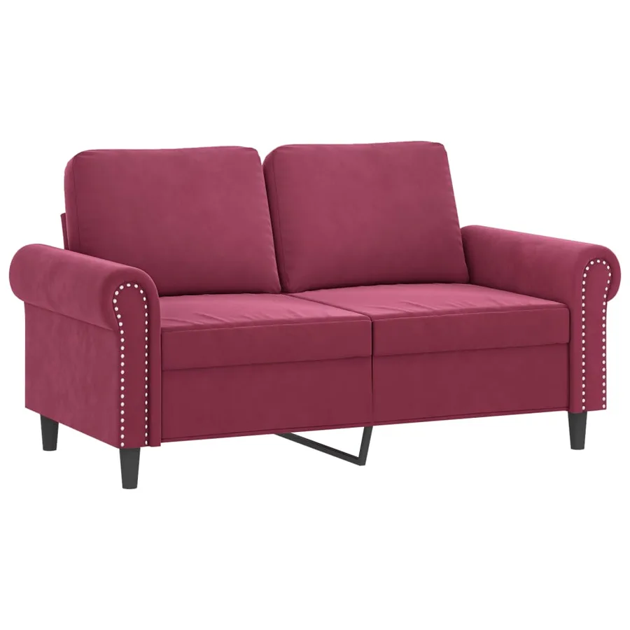 Ensemble de canapés 4 pcs avec coussins Rouge bordeaux Velours - 4