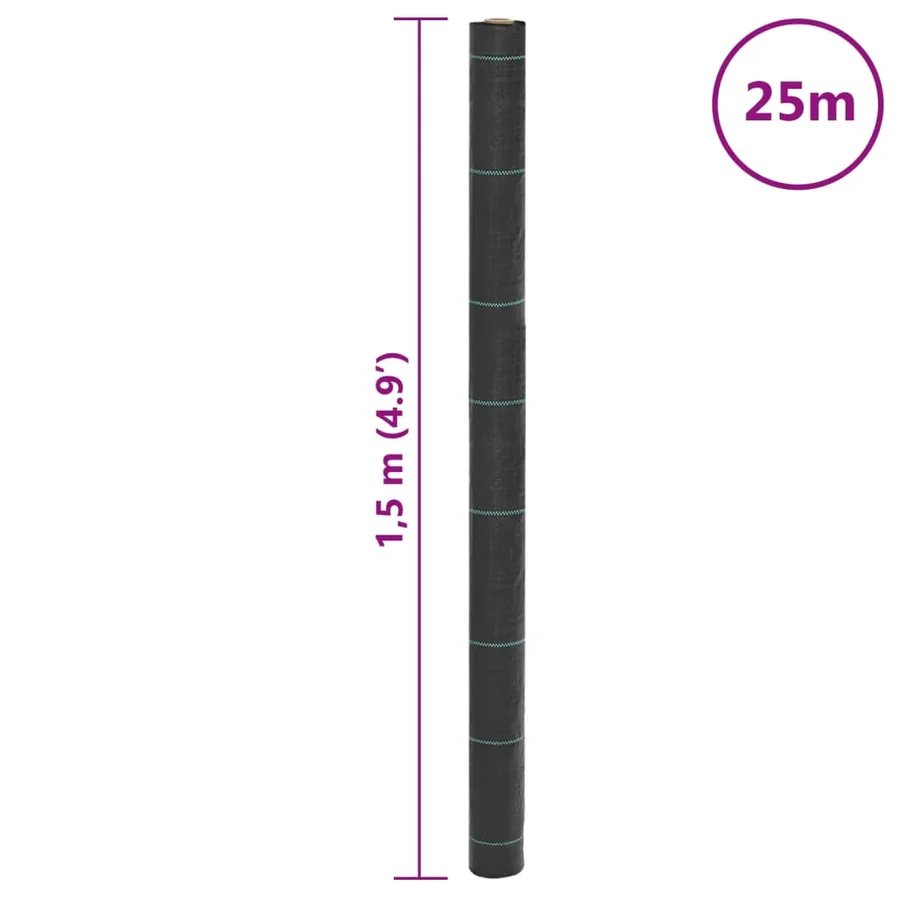 Membrane anti-mauvaises herbes noir 1,5x25 m PP - 8