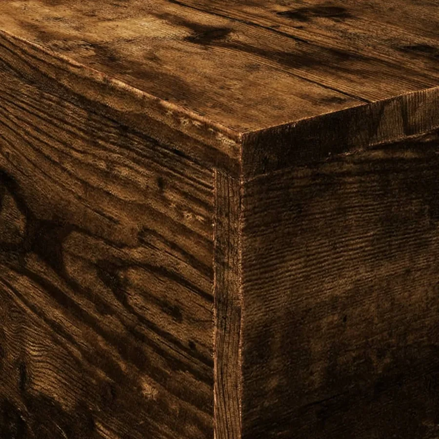 Table basse avec lumières LED chêne fumé 50x50x40 cm - 10