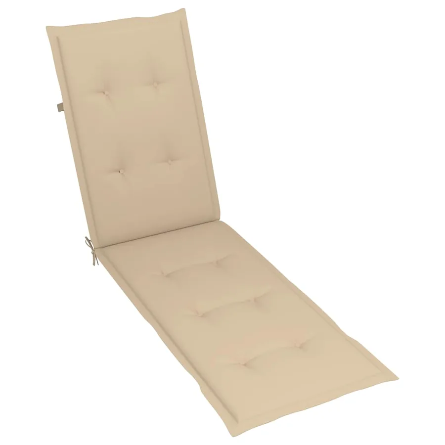 Chaise longue d'extérieur repose-pied et coussin Acacia solide - 7