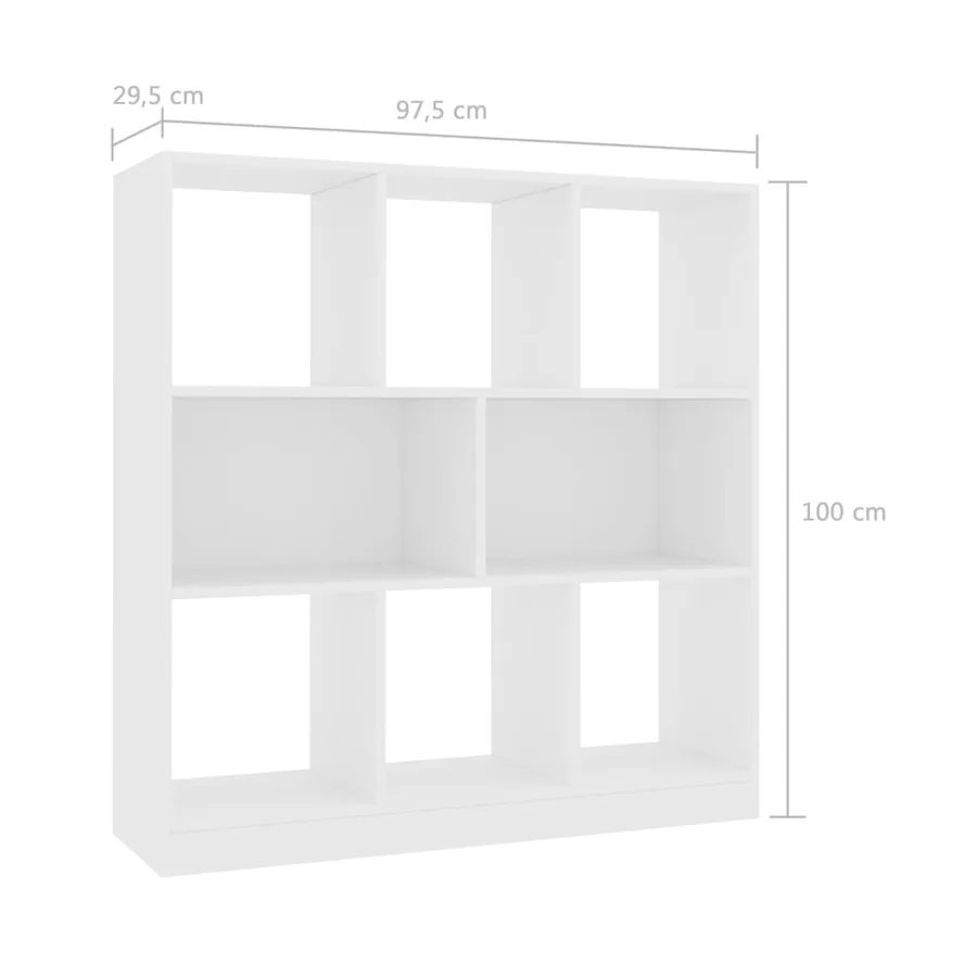 Bibliothèque Blanc 97,5x29,5x100 cm Bois d'ingénierie - 6