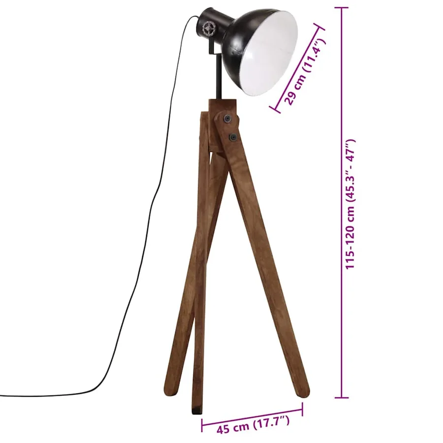 Lampadaire 25 W noir 45x45x120 cm E27 - 11
